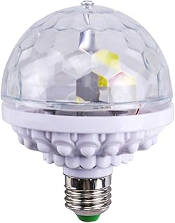 LHIABNN Disco Ball,6 Color Stage Rotating LED Bulb,Multi Changing Color LED Light,E27 Stage Light for Family Parties Birthday DJ KTV Party Pub Club Decor (A - White)