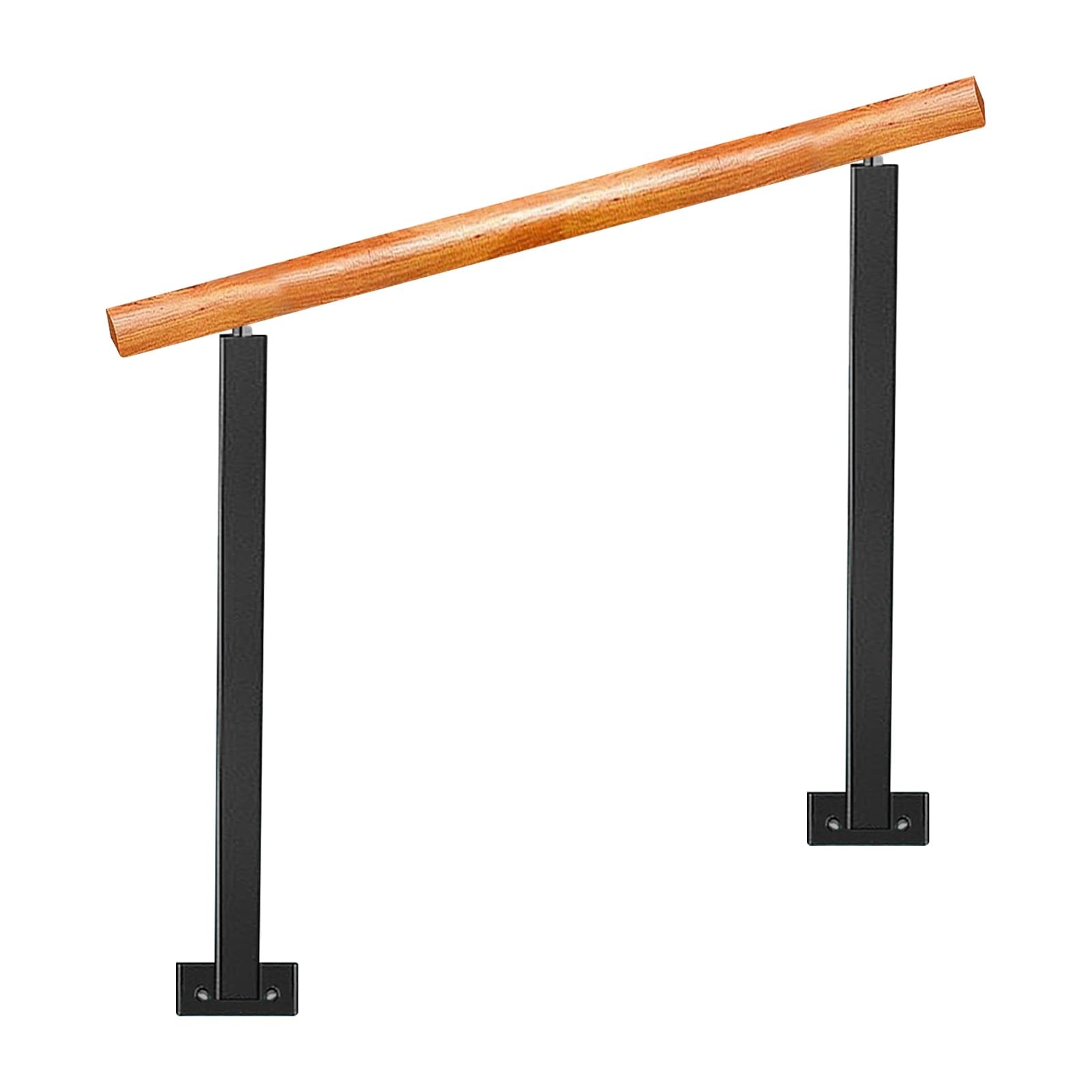 Rampe d'escalier en bois et fer forgé pour porche et jardin style moderne