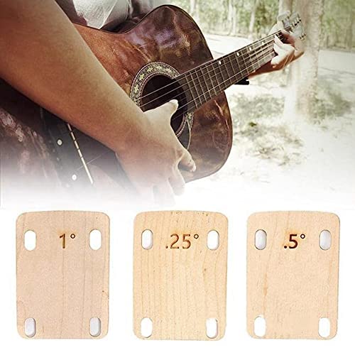 Sitrzuiget 3Pcs Adjusting Shim At the Bottom of the Neck Bolt-on Neck Plate for Guitar and Bass Repair 0.25°, 0.5° - Image 4