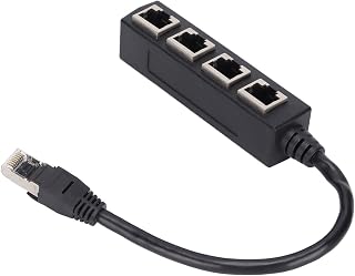 Networking Products,RJ45 Splitter Adapter 1 to 4 Port Smooth Transmission Excellent Connection Network Cable Adapter