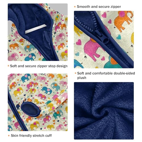 Cute Elephant Boys Fleece Coat,Children's Zip-Up Hoodie Jacket,Baby Warm Fashion Outerwear 3-10T,A1134773