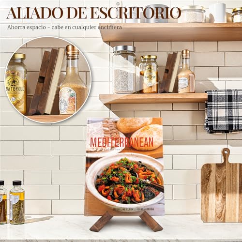 Miniatura 4 de Puersi Soporte Para Libro En La Cocina, Atril Libro Cocina, Atril Madera Para Libro De Cocin Y Receta, Porta Libros Cocina Vintage