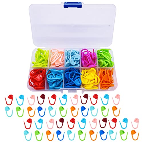 150Pcs Crochet Stitch Marker Knitting Crochet Locking Stitch Multi-Color Knitting Markers Stitch Markers Clips for Handwork Knitting Craft