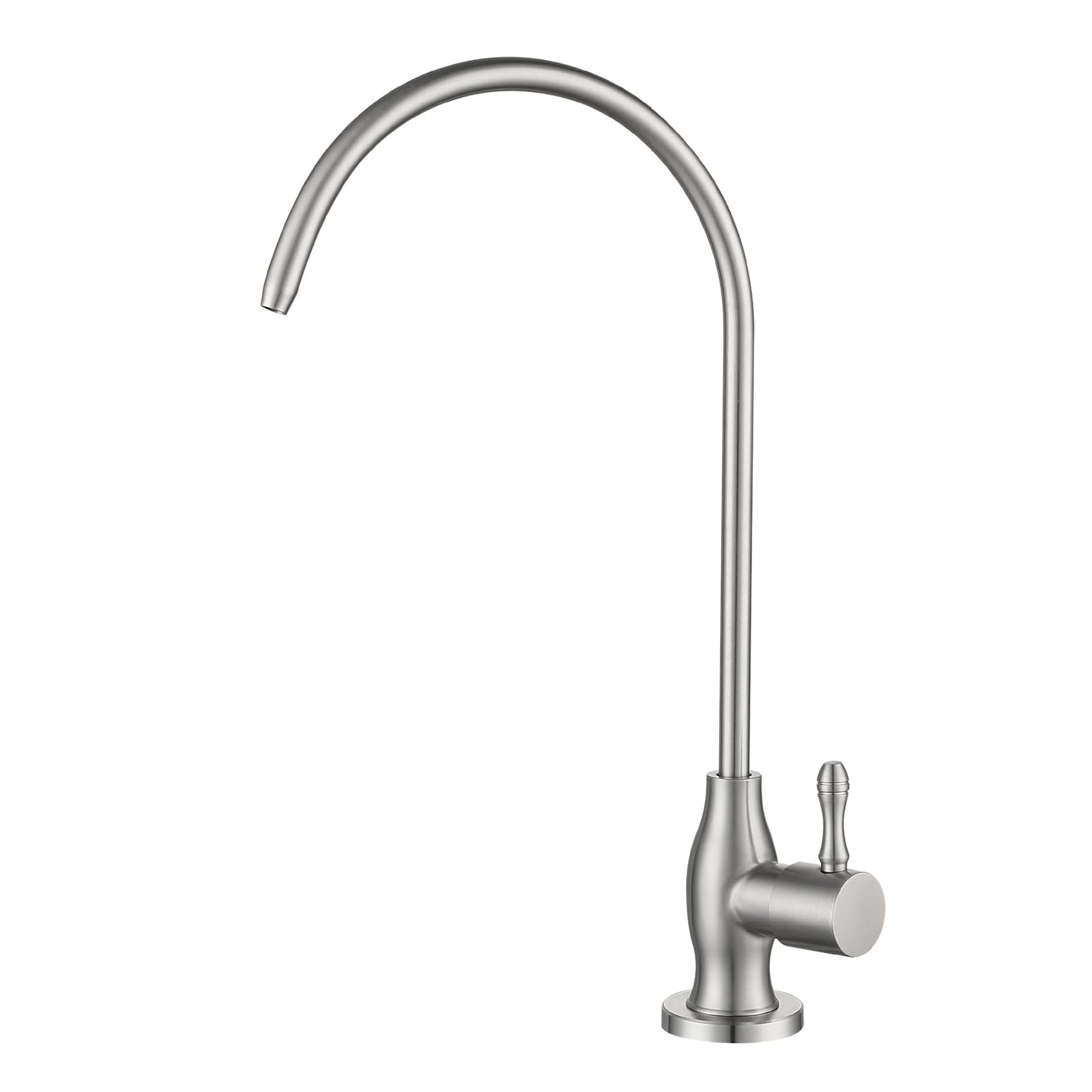 HTTGDGDH Filter Tap For Kitchen Sink 1 Hole Gooseneck Cold Water Tap Single Single Handle Sink Taps For Kitchen,Brushed,Brushed-A