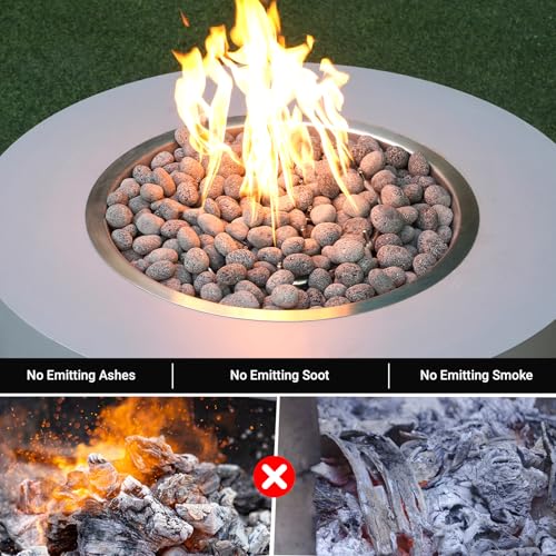 Image of Skyflame 1 /2 inch-1 inch Natural Tumbled Stones for Gas Fire Pit Fireplaces | 15 Pounds, Grey Lava Rock Pebbles, Indoor Outdoor Use, Garden Landscaping Decoration, Cultivation of Potted Plants