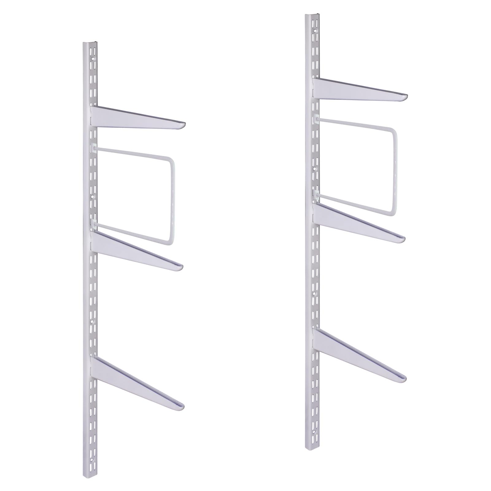 Eai White Twin Slot Shelving Kit 6X270mm Brackets 2X1m Uprights Heavy Duty Wall Mounted Shelving System With Bookends