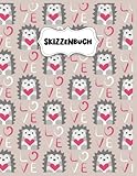  Skizzenbuch: Hübscher Liebes Igel Zeichenblock A4 für Kinder: Blanko Zeichenmappe A4 Zeichen Block