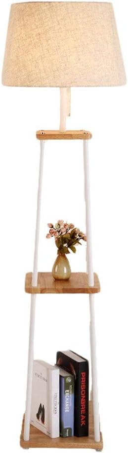 棚付きフロアランプ3層木製棚立ちフロアライトモダン読書ランプ用
