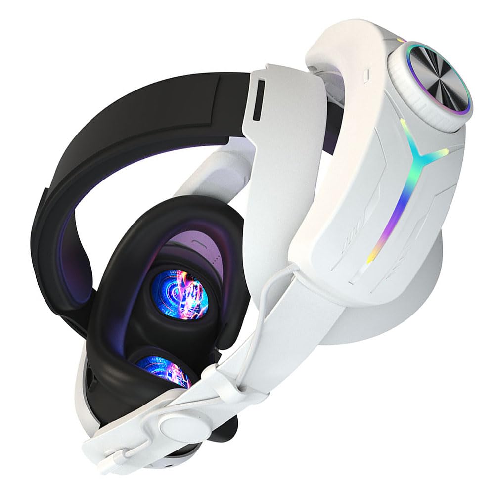Regulowany, lekki pasek zamienny do zestawu słuchawkowego Meta/Oculus Quest 3 Podświetlenie LED Akcesoria do paska na głowę 8000 mAh z możliwością ładowania Zmniejsz nacisk na twarz do Meta/O