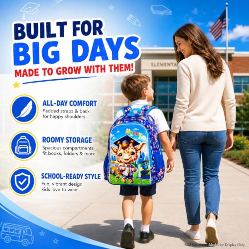 Image of AGSDON 3PCS Backpacks for Girls, 16 inch Elementary Kids Backpack Preschool School Bookbags and Lunch Box
