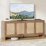 Yanosaku 61.5' Rattan TV Stand for TVs up to 65 Inch, 4-Door Boho Entertainment...