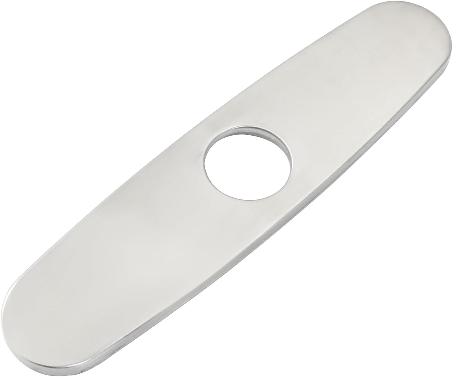 Stainless Steel Faucet Deck Plate, 10" Sink Hole Cover for Bathroom & Kitchen Vanity Sink, Silver Escutcheon Plate for Arc Edge Mixer Tap