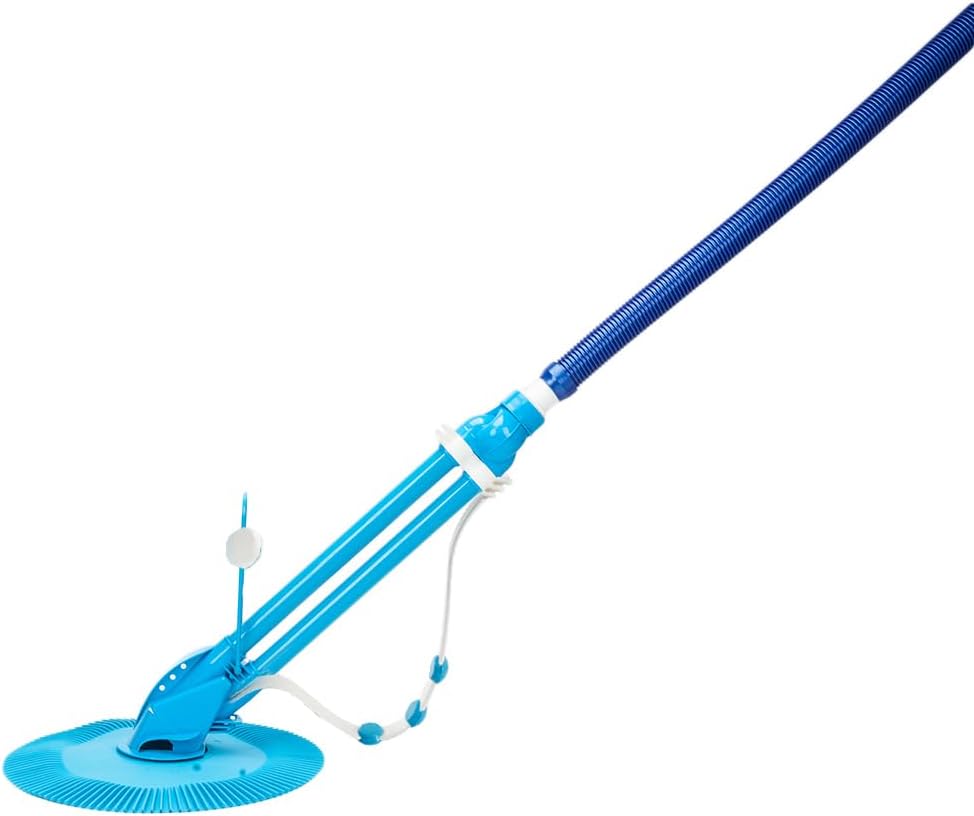 Automatic Pool Vacuum Cleaner with 10 Hose, Generic Pool Cleaner for Above-Ground & Inground Swimming Pool Debris Floor Walls Dirt, Blue