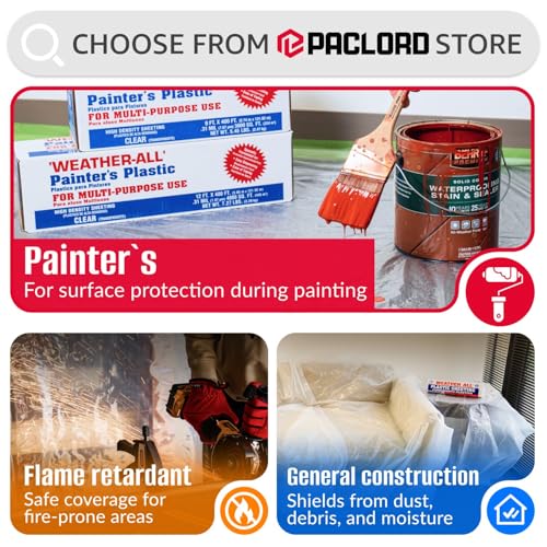 Plástico transparente para pintores Paclord 9'x400' miniatura 7