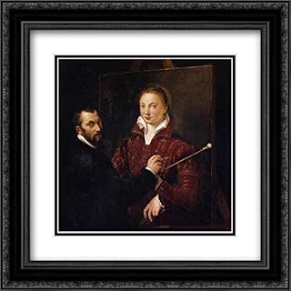 Bernardino Campi Painting Sofonisba Anguissola 20x20 Black Ornate Frame and Double Matted Museum Art Print by Sofonisba Anguissola