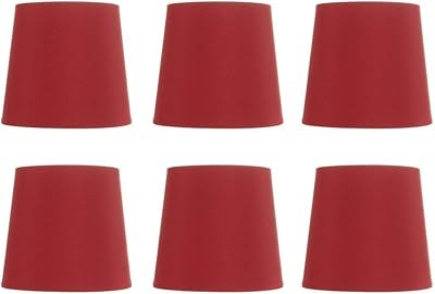 Upgradelights Red Four Inch Tapered Drum Clip on Chandelier Lampshades (Set of Six)