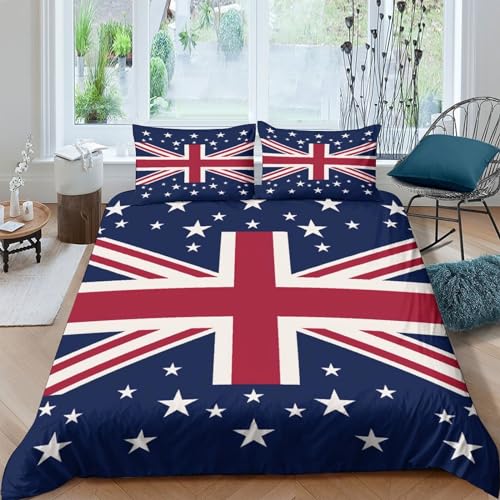 Housse de couette drapeau britannique 3D pour lit King 220x240 cm - 2