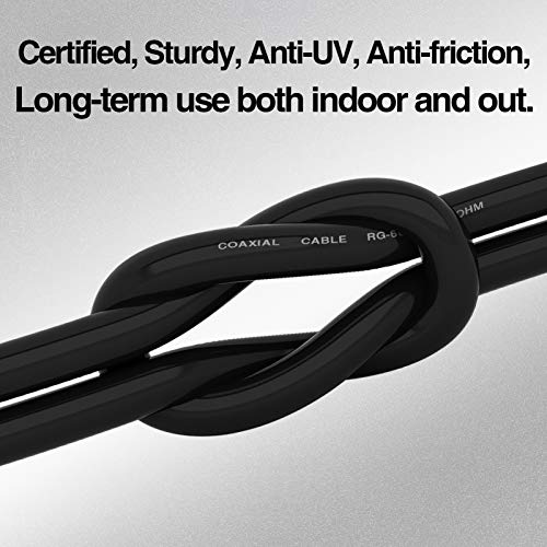 image for Coaxial Cable Triple Shielded, VANDESAIL RG6 Coax Cable 75 Ohm with Go