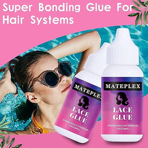 Lace Wig Glue For Front Lace Wig, Waterproof Wig Glue With Tools, Invisible Hair Bonding Glue, Super Hold For Lace Front Wig And Poly Hairpieces, Toupee, Cosmetic Hair Systems 1.3Oz #TOP6