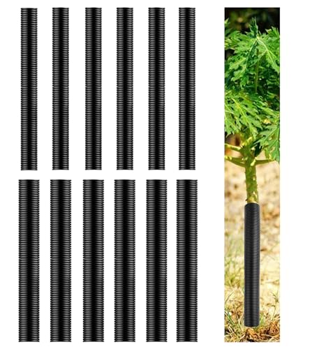 12 Pcs Tree Trunk Protector Guard, 2 Size Sapling Tree Protector from Deer, Tree Bark Protectors Guard Tube Wraps to Protect Bark, Sapling from Rodents, Mowers, Animals (15.7 x 2, 15.7 x 1.6)