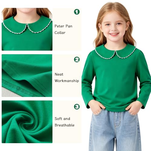 Image of LYSMuch Toddler Girl Long Sleeve Peter Pan Collar Top
