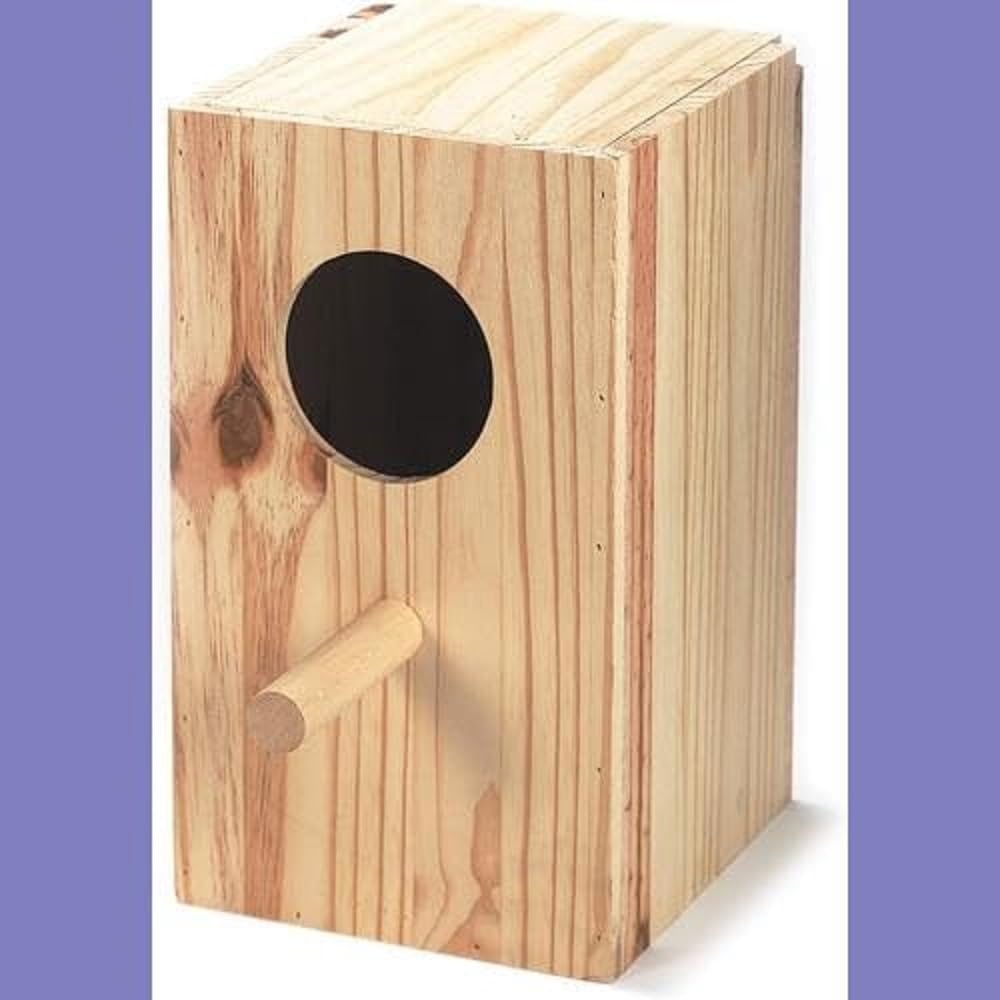 Arquivet Nido de Madera para pájaros - Casa para Loros - Caja para pájaros - Nido para pájaros de jardín - Nido cría para Aves Natural - 25 x 25 x 40 cm