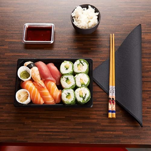 LE NAPPAGE ARTS DE LA TABLE Papierservietten, 33 x 33 cm, 2-lagig, Schwarz FSC, Zellulose, 33 x 33 cm, 50 Stück