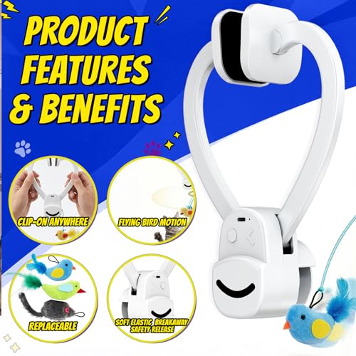 image for CATPICK Interactive Cat Toys for Indoor Cats - Automatic Flying Bird &