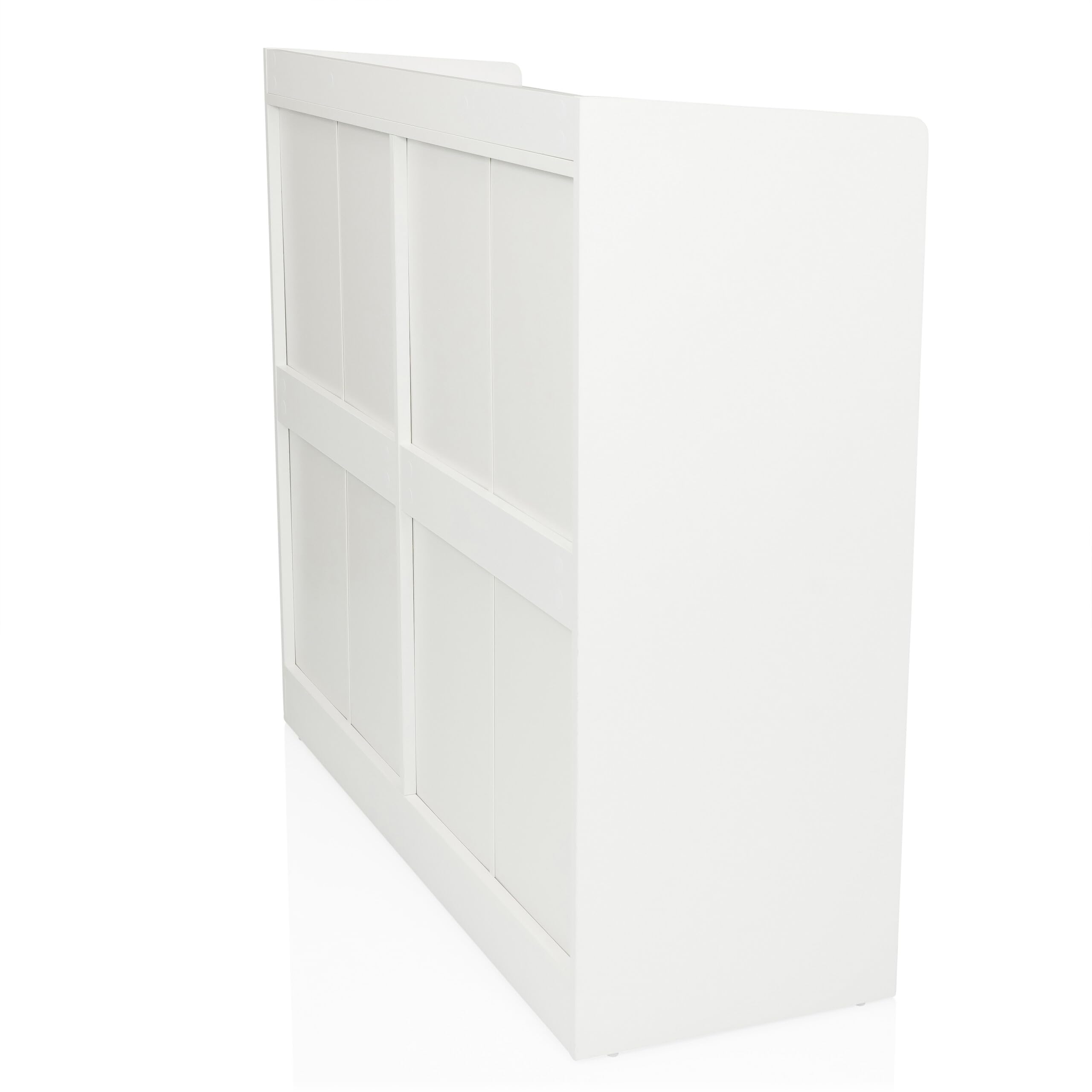 Cómoda con 8 cajones OSOYRO 110x38x98,5 cm Mueble aparador para salón Dormitorio Pasillo, sin Tiradores, Blanco