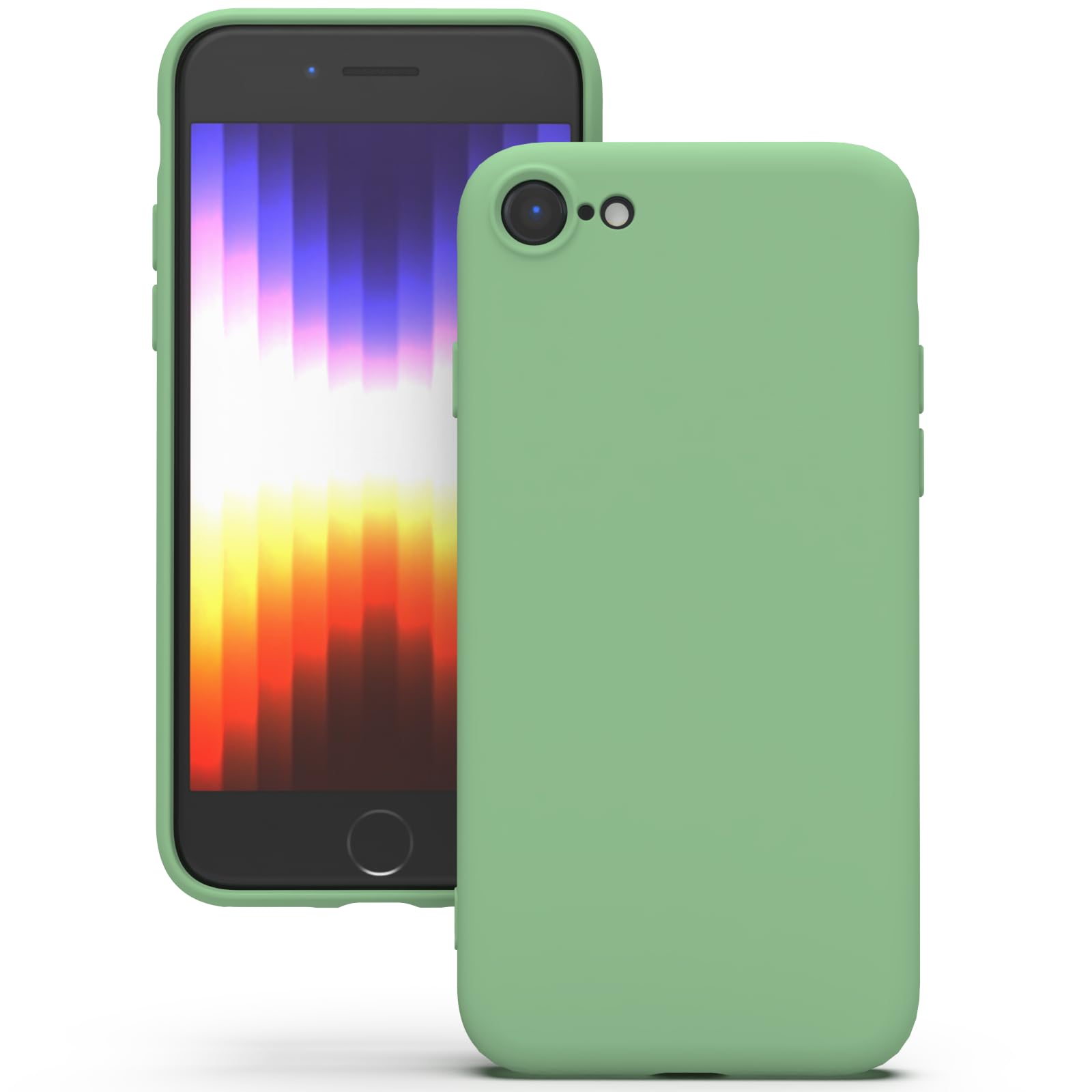 YATWIN Hülle für iPhone SE 2022/2020, iPhone 8/7, Silikon Handyhülle mit Futter, 1mm Kamera und Displayschutz, Dünn & Leicht, Anti Kratzer Case, Mintgrün