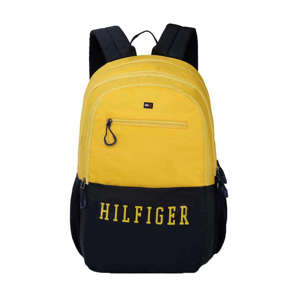 Tommy HilfigerBridger Polyester 31L Non Laptop Backpack For Unisex - Yellow + Navy