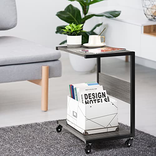 Computer Tower Stand, C-Shape Tall 2-Tier Pc Stand, Computer Tower Floor Stand With Lockable Wheels,Mainly Placed Computer Cases And Printers，Suitable For School, Office, Home(Grey) #TOP5