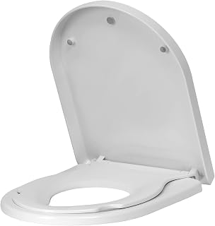 WOLTU Family Toilet Seat with Removable Child Toilet Seat, Soft Close , Quick Release Toilet Seat D Shape, Easy Top and Bottom Mounting with Adjustable Hinges, White
