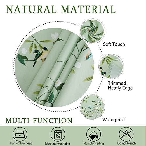 Virtumob Floral Bird Tablecloth,Green French Tablecloth For Rectangle Tables 60 X 84,Perfect For Kitchen Dinner,Restaurant,Holiday Picnic Table Cover #TOP4