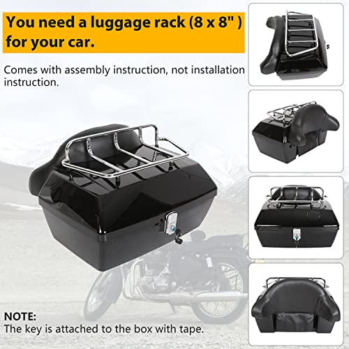 Universal Motorcycle Trunk Tour Pack Tail Box Luggage For Harley Road King Steet Road Glide Fatboy Softail Honda Yamaha Cruiser #TOP3