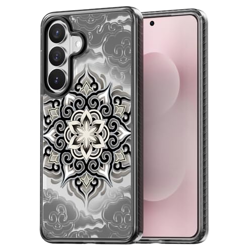 Rosarnnah for Samsung Galaxy S26 Case Aesthetic Black, Gray Mandala