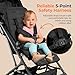 Jovial Lightweight Baby Stroller, Folding Travel Stroller with Reclining Seat, Canopy, 5-Point Safety Harness, Storage Basket, Smooth Wheels, Compact Portable Design (39.8