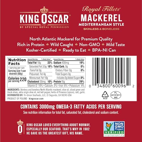 King Oscar Skinless & Boneless Mackerel Fillets, 4.05-Ounce Cans - Image 3