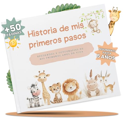 Album Fotos Bebe para Pegar Fotos y Escribir hasta los 5 AÑOS Regalo Original para Recién Nacidos Baby Shower y Padres Primerizos Libro Recuerdos Bebe con Pegatinas