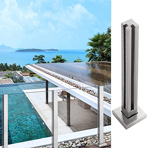 Pasamanos para escaleras con postes de vidrio ranurados y base resistente para balaustres 2