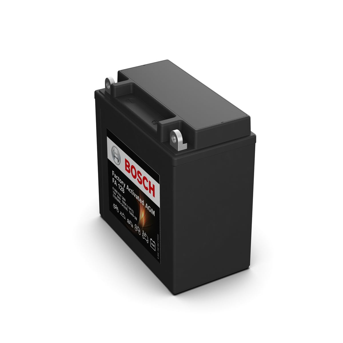 Bosch FA128 - AGM-Motorradbatterie - 12V 100A 9Ah - Geeignet für Motorräder, Motorräder, Enduros, Roller, Quads, Jetskis - Kompatibel M4F26, M4F27, BB9L-A2, BB9L-B, 12N9-3B