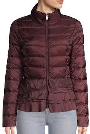 zoey ruffle hem puffer jacket tahari