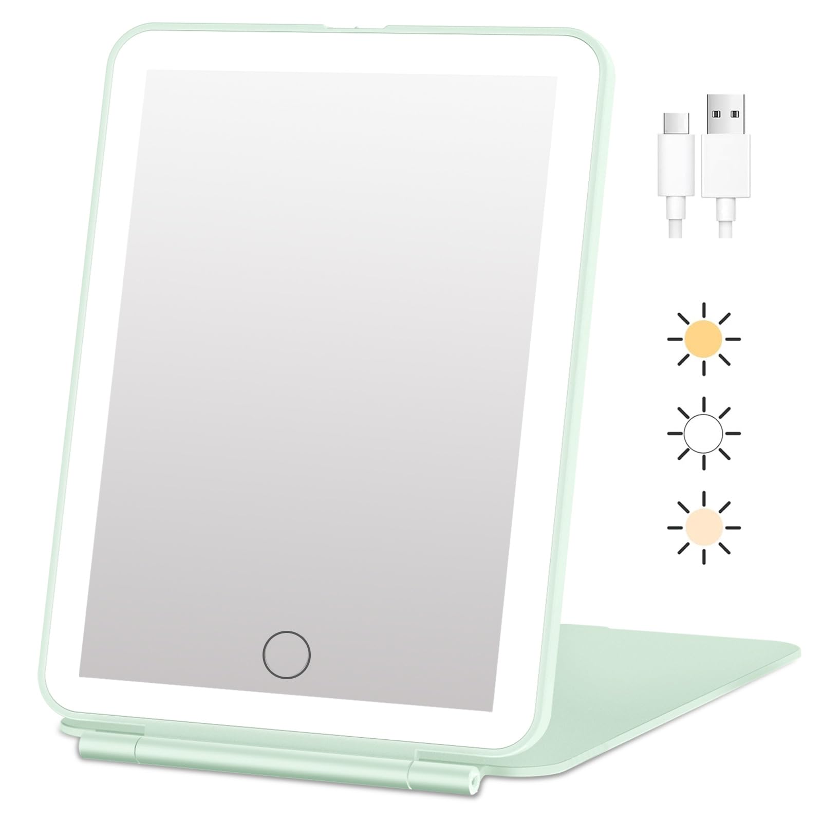 FUNTOUCH Rechargeable Travel Makeup Mirror with Lights Portable