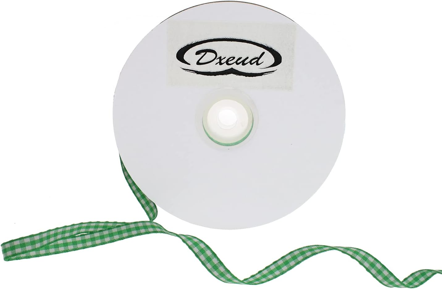 DXEUD Gingham Ribbon 50 Yard Each Roll 100% Polyester Woven Edge (1/4" x 50 Yards, Green)