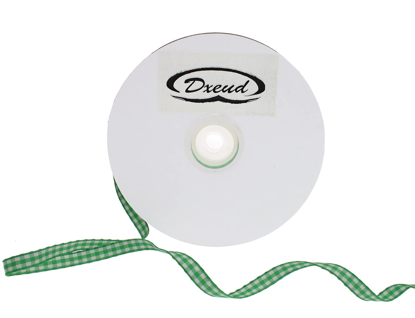 DXEUD Gingham Ribbon 50 Yard Each Roll 100% Polyester Woven Edge (1/4" x 50 Yards, Green)