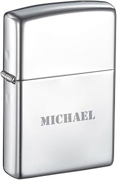 Personalized Polished Chrome Zippo Lighter with Free Engraving