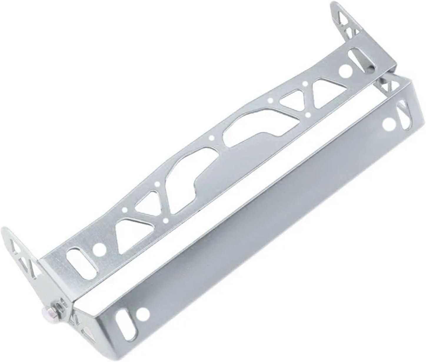 Universal Aluminum Car Adjustable Rotating License Plate Frame Holder Solid Plates Frames Number Power Racing(Silver-Car)