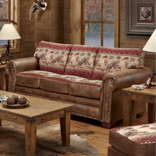Maykoosh Sleeper Sofa Tuscan Style - Nailhead Accents - Comfortable Foam Seating - Solid Wood Frame...