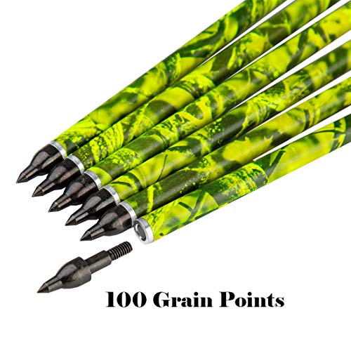 Pinals Archery 20" 22" Crossbow Bolts 22 20 Inch Carbon Hunting Arrows Crossbolt 12Pcs-Camo Yellow 20" #TOP4