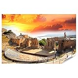 islandburner Bild Poster Taormina Theater In Sizilien 